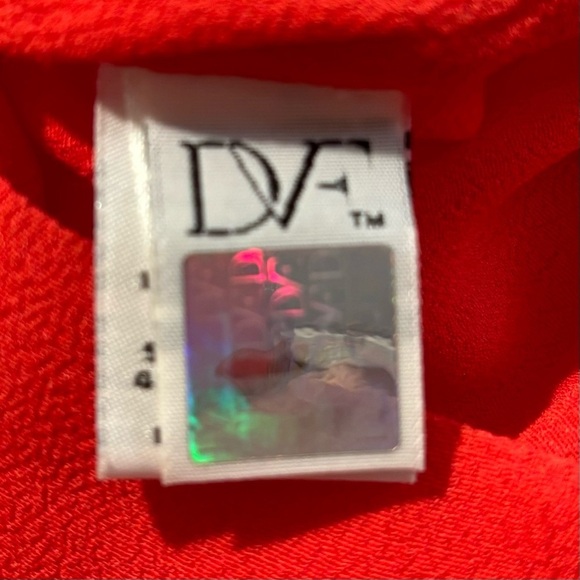 DIANE VON FURSTENBERG Sz 14 Iliana 3/4 Sleeves Ornate Slim Tie  Flowy Blouse - Picture 7 of 10